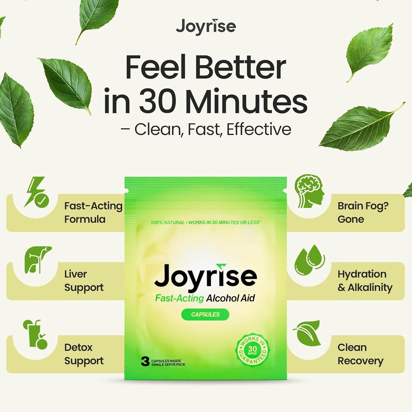 Joyrise™ (Capsules) Fast-Acting Hangover Relief Aid (3 Servings)(3 Packets)