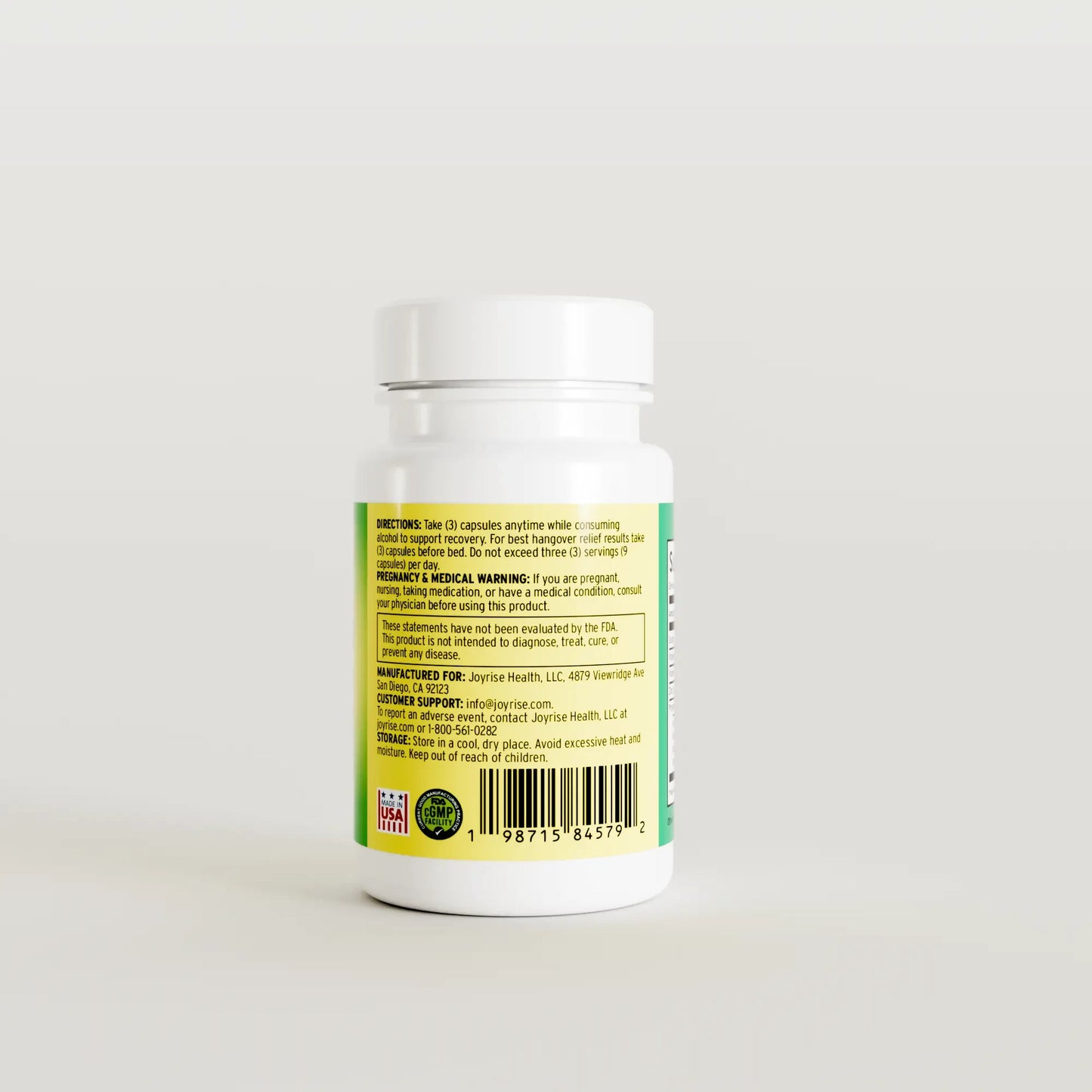 Joyrise™ Fast-Acting Hangover Relief Capsules (Patented Formula, 15 Servings)