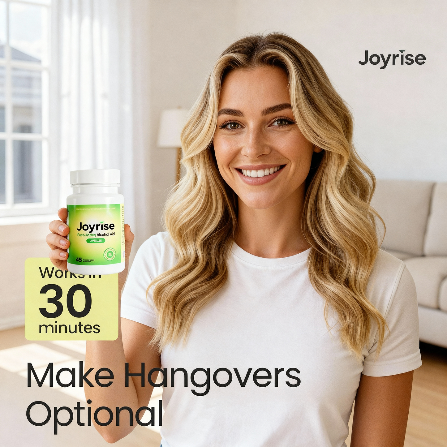 Joyrise™ (Capsules) Fast-Acting Hangover Relief Aid (15 Servings)(1 Bottle)