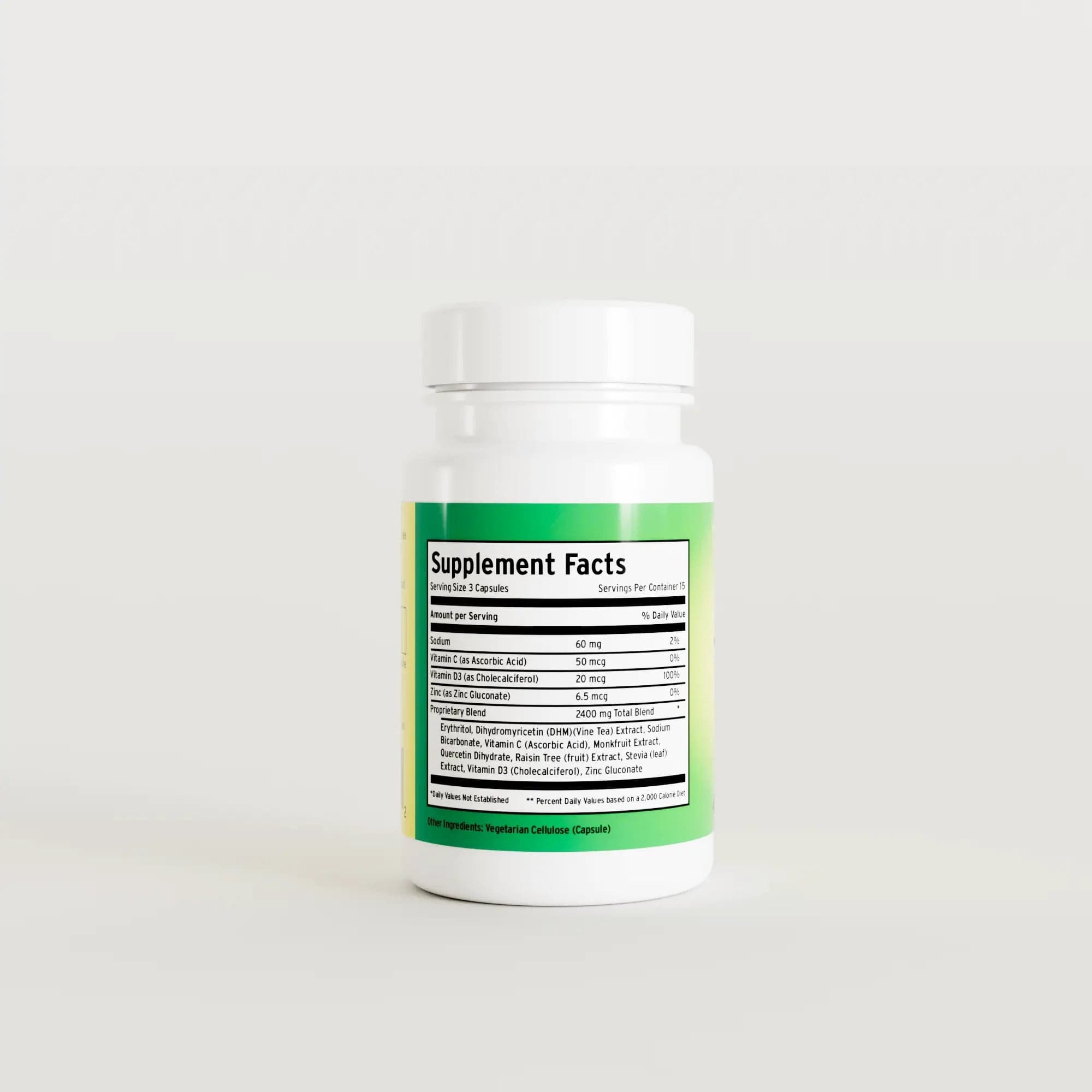 Exact Joyrise bottle Supplement Facts and directions panel