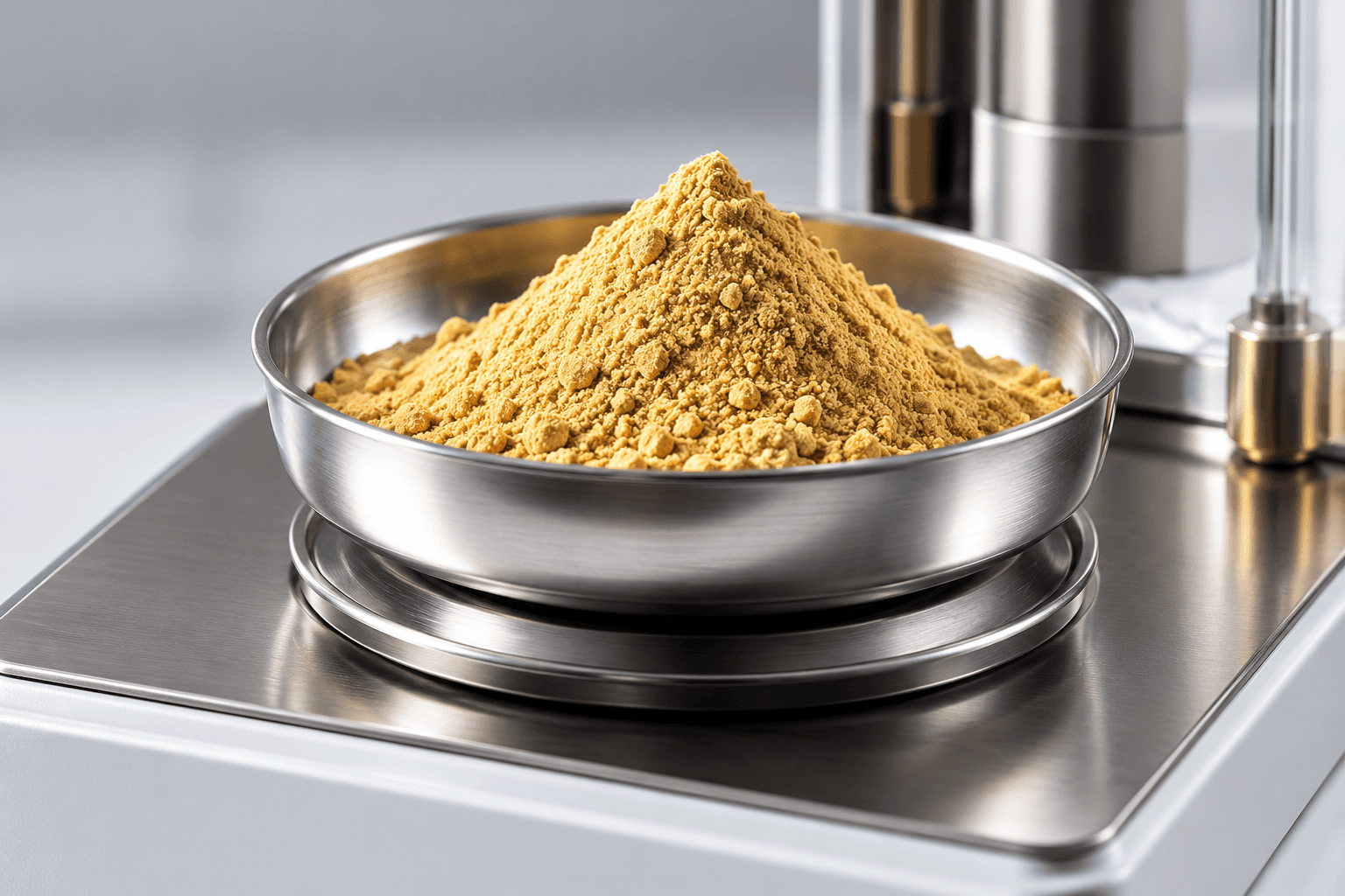 Illustrative golden botanical ingredient powder, not measured absorption data