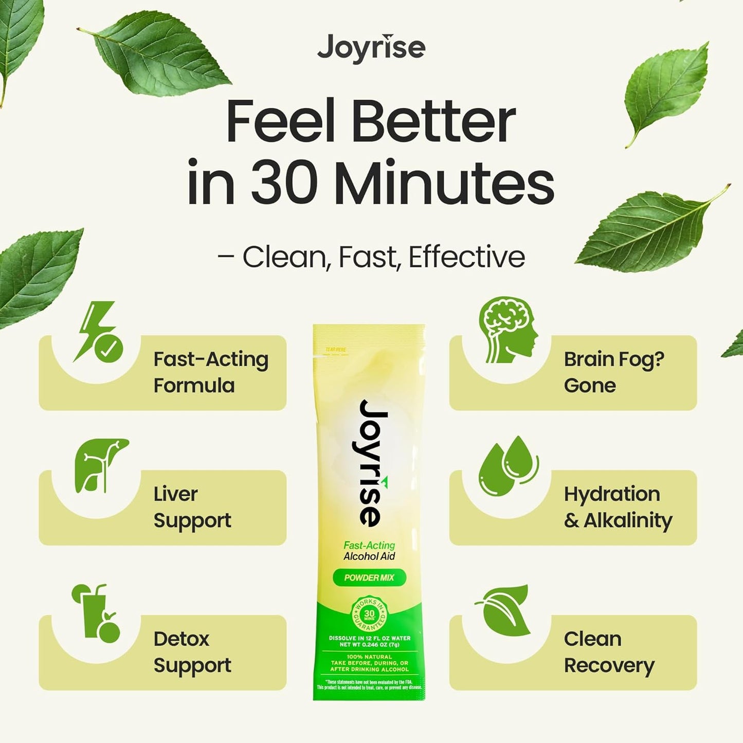 Joyrise™ (Powder) Fast-Acting Hangover Relief Aid (10 Servings)(1 Box)