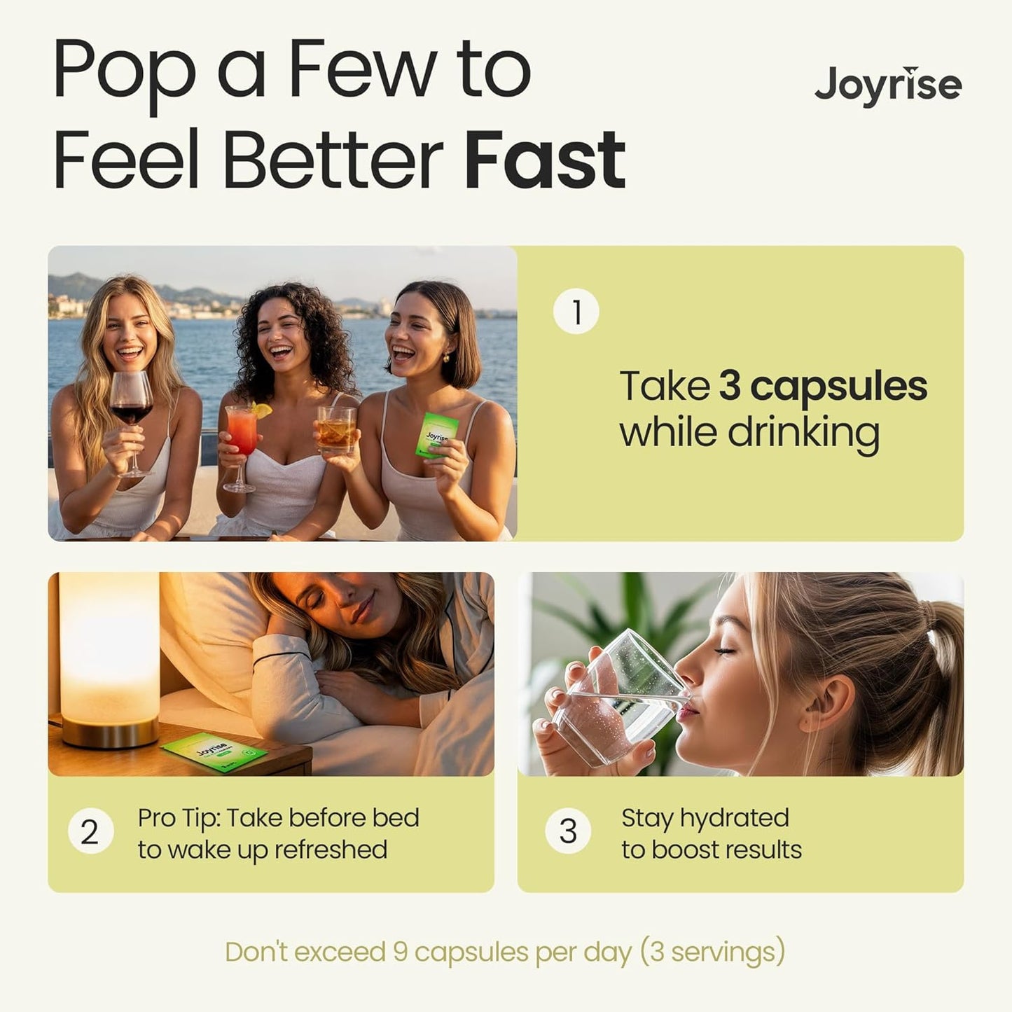 Joyrise™ (Capsules) Fast-Acting Hangover Relief Aid (3 Servings)(3 Packets)